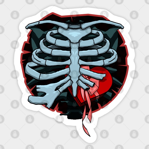 Candy heart ribcage Sticker by CrimsonsDesign